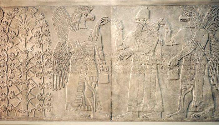 Assyrian Tree of Life with criss-cross branches