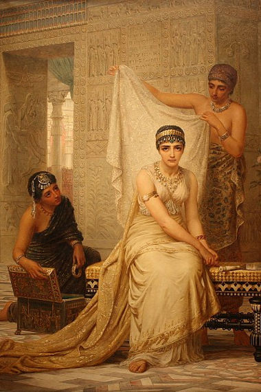 Esther depicted as being clothed with a veil